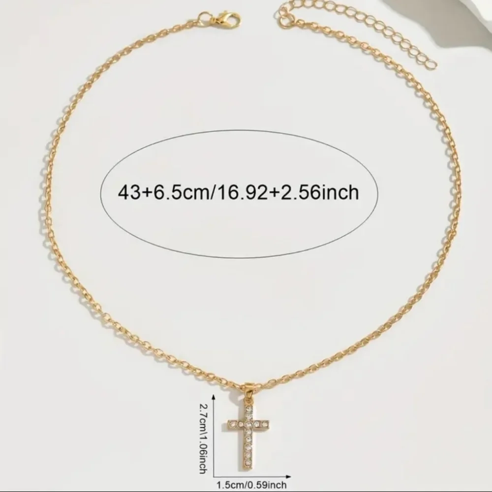 Ladies Elegant Gold Cross Necklace